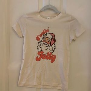 Feeling Jolly North Pole Party Girls Shirt Christmas Holiday Size Small 6/8